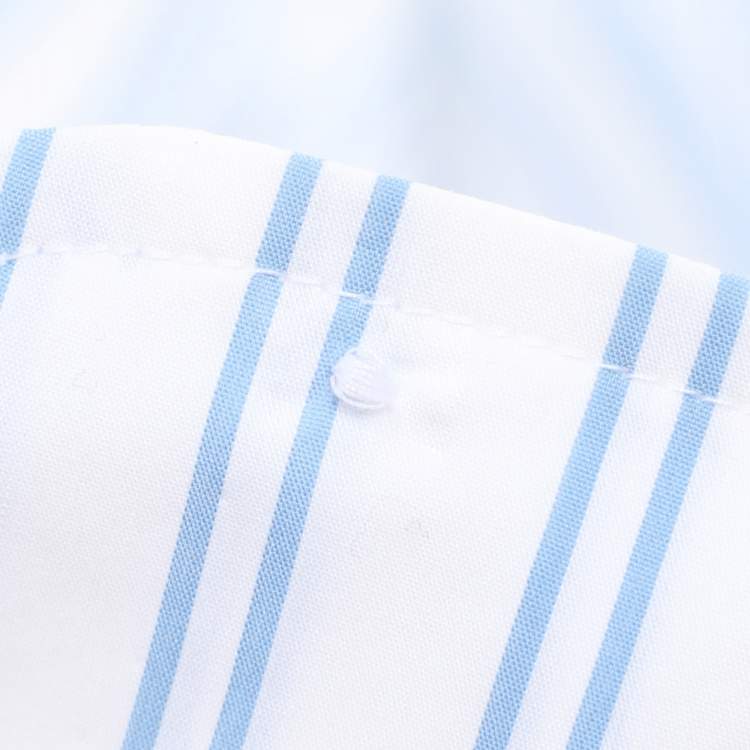 Pre Owned Persona White/Blue Stripe Cotton Belted Shirt Top XL