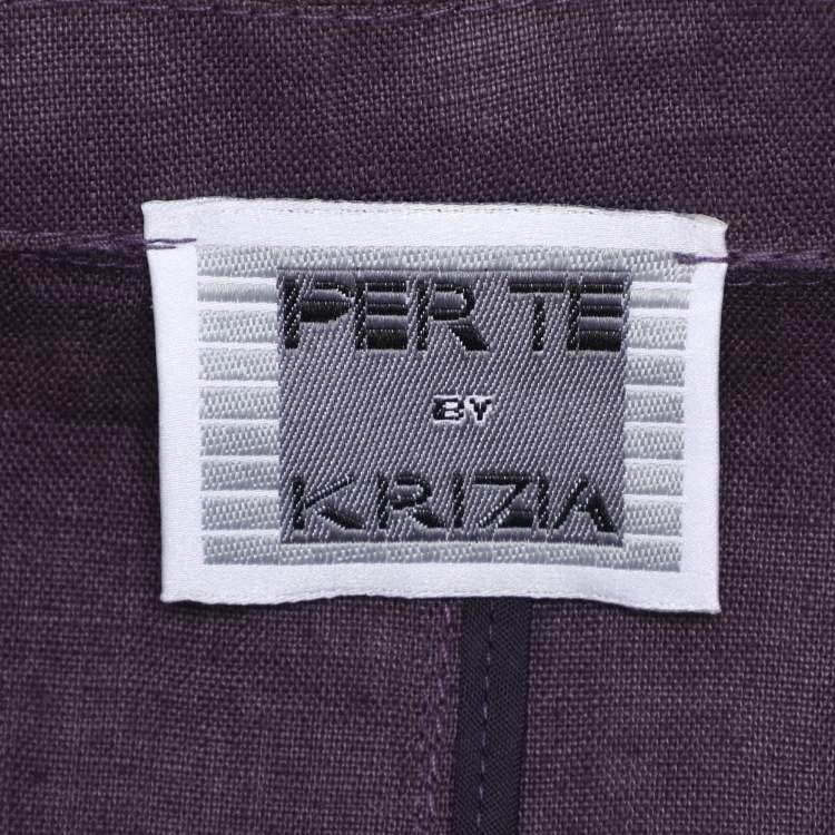 Pre Owned Perte by Krizia Purple Linen Single Breasted Blazer L