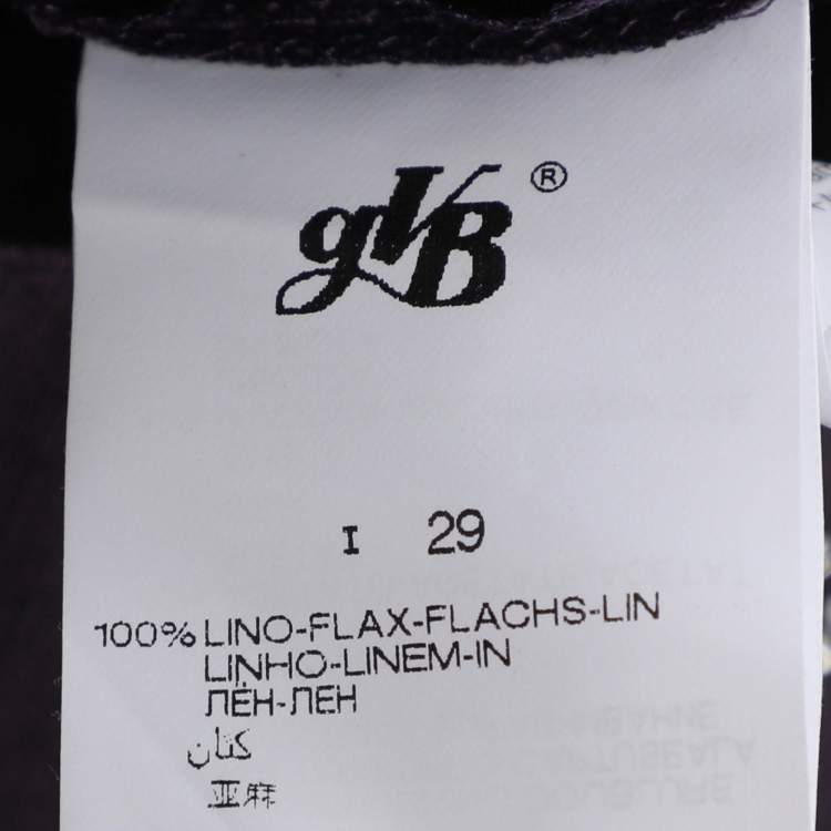 Pre Owned Perte by Krizia Purple Linen Trousers XXL