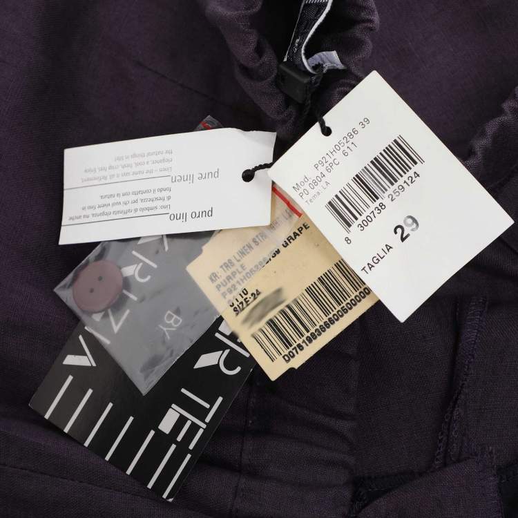 Pre Owned Perte by Krizia Purple Linen Trousers XXL