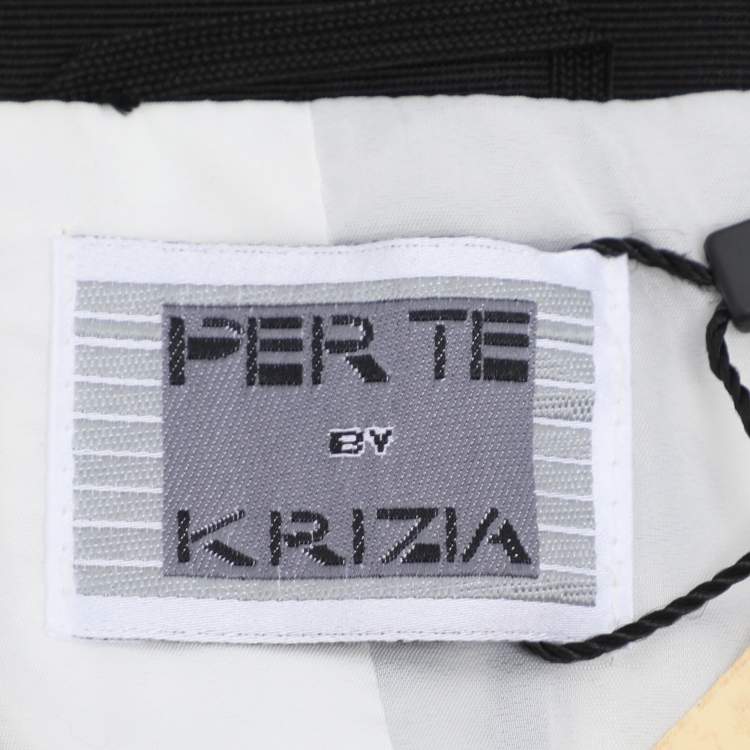Pre Owned Perte by Krizia White/Black Ottoman Spot Print Shirt Jacket L
