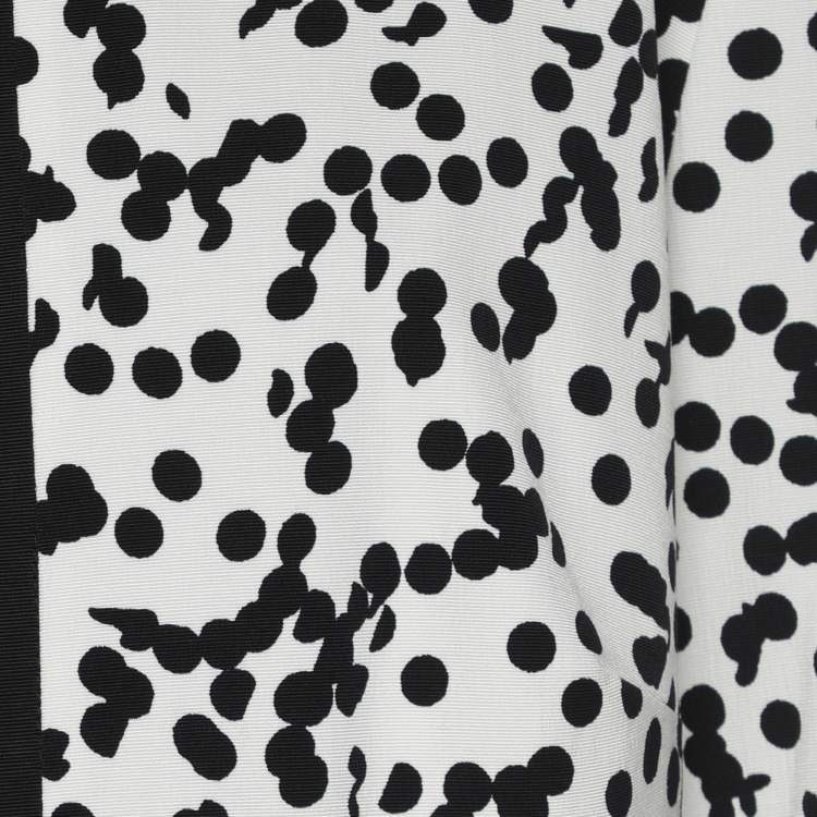 Pre Owned Perte by Krizia White/Black Ottoman Spot Print Shirt Jacket L
