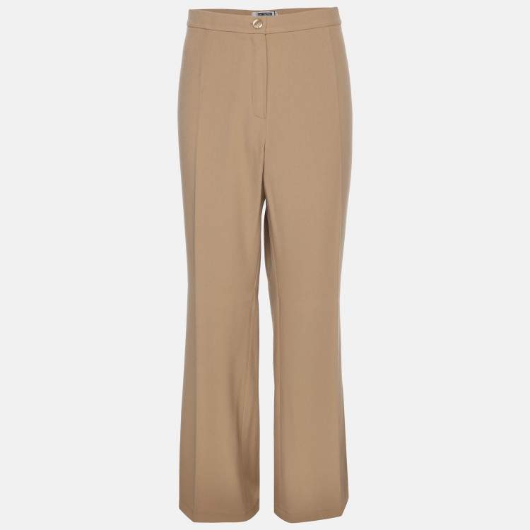 Pre Owned Perte by Krizia Brown Crepe Straight Leg Trousers XL