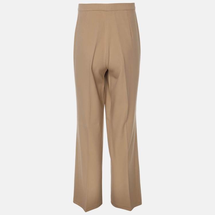 Pre Owned Perte by Krizia Brown Crepe Straight Leg Trousers XL