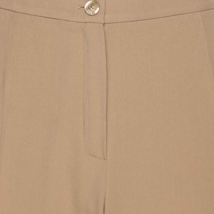 Pre Owned Perte by Krizia Brown Crepe Straight Leg Trousers XL