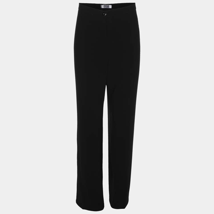 Pre Owned Perte by Krizia Black Stretch Crepe Pants XL
