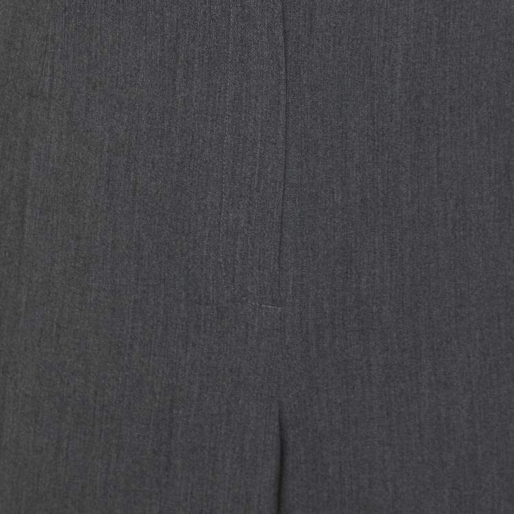 Pre Owned Perte by Krizia Grey Polyester Blend Fabric Trousers XL