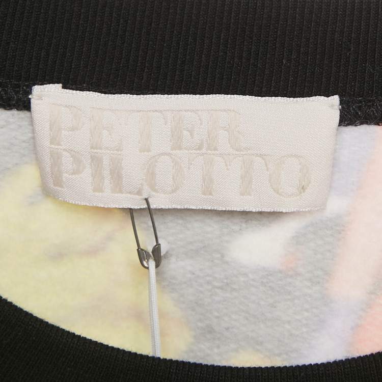 Pre Owned Peter Pilotto Black Ruc Printed Cotton Sweater M