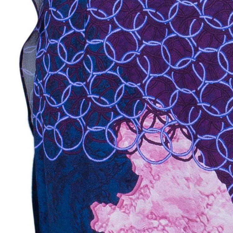 Pre Owned Peter Pilotto Multicolor Print Criss Cross Sleeveless Dress M