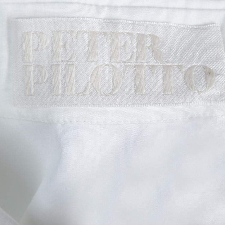 مملوكة مسبقًا Peter Pilotto White Lace Detail Long Sleeve  Eero Blouse M