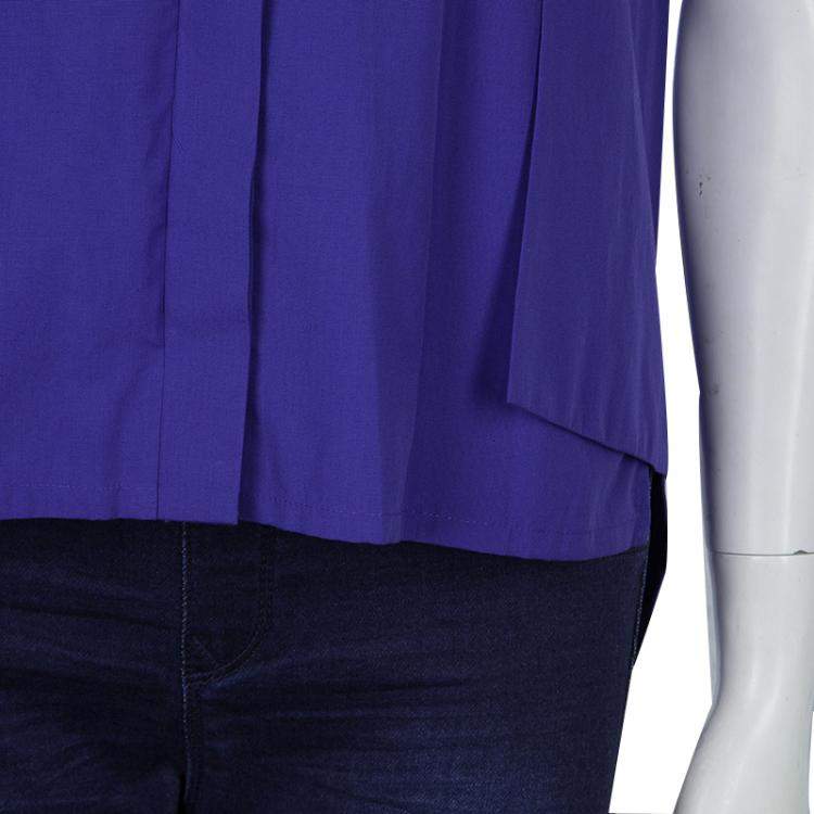 Pre Owned Peter Pilotto Blue Broderie Anglaise Sleeveless Shirt M