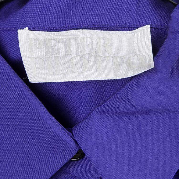 Pre Owned Peter Pilotto Blue Broderie Anglaise Sleeveless Shirt M