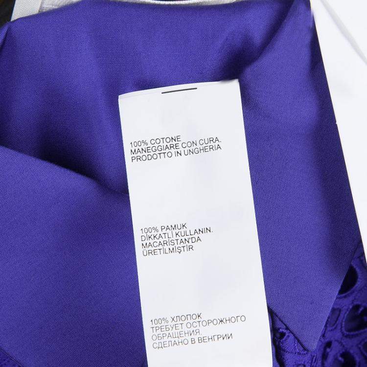 Pre Owned Peter Pilotto Blue Broderie Anglaise Sleeveless Shirt M