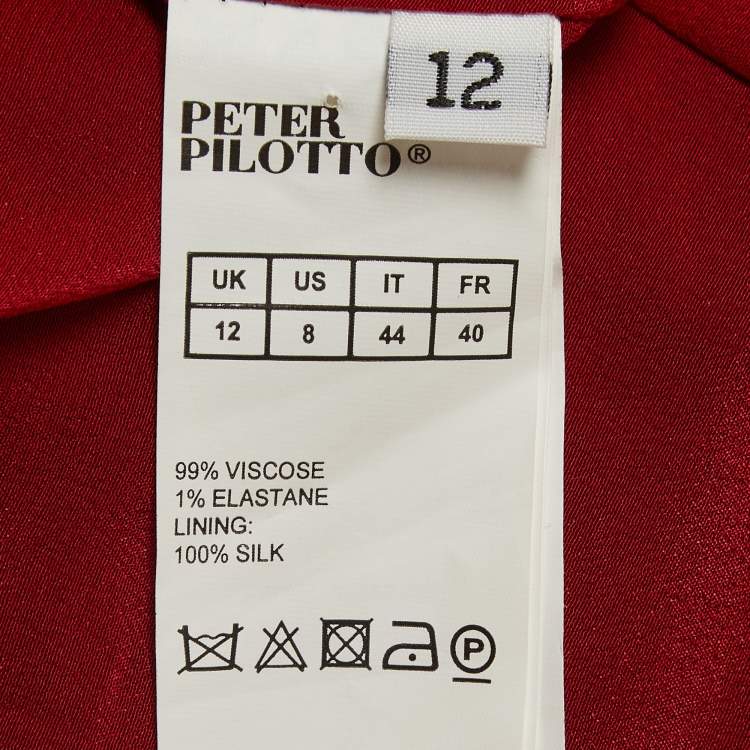 Pre Owned Peter Pilotto Brown Canvas Trim Detail Single Breasted Blazer M