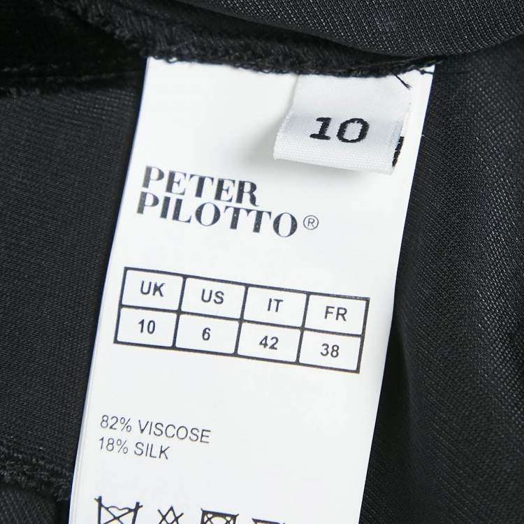 Pre Owned Peter Pilotto Black Velvet Stud Detail Asymmetric Wrap Dress M