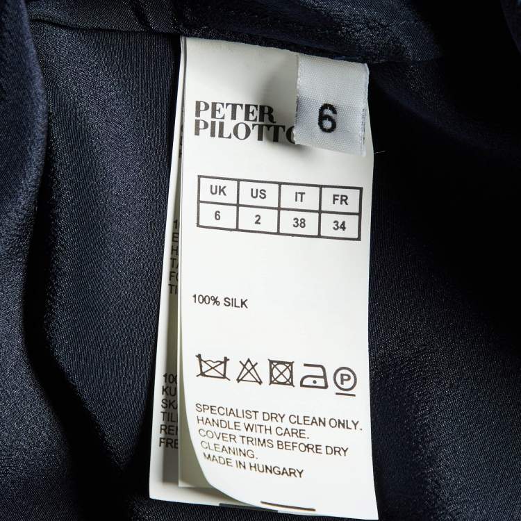 Pre Owned Peter Pilotto Blue Silk Pleated Blouse S