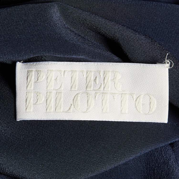 Pre Owned Peter Pilotto Blue Silk Pleated Blouse S