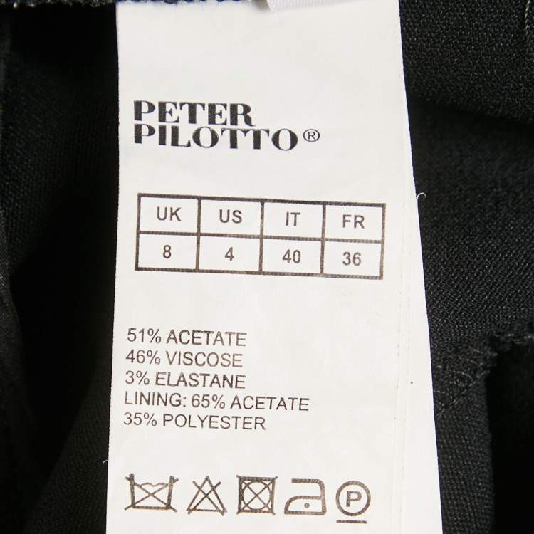 Pre Owned Peter Pilotto Black Crepe Panel Detail Wide Leg Trousers S