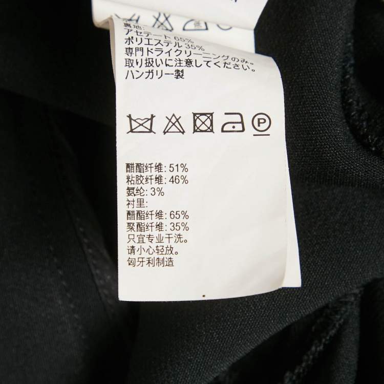 Pre Owned Peter Pilotto Black Crepe Panel Detail Wide Leg Trousers S
