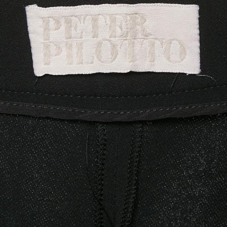 Pre Owned Peter Pilotto Black Crepe Panel Detail Wide Leg Trousers S
