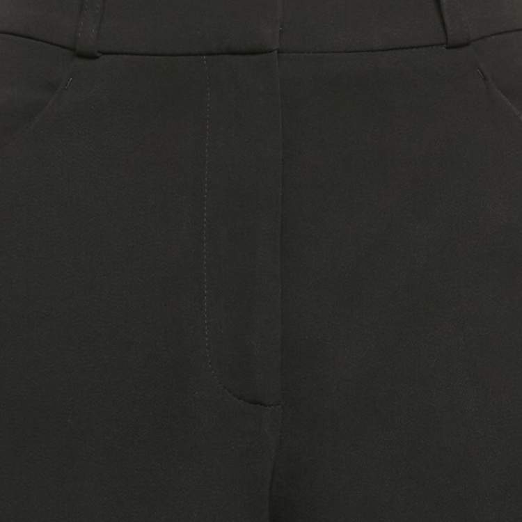 Pre Owned Peter Pilotto Black Crepe Panel Detail Wide Leg Trousers S