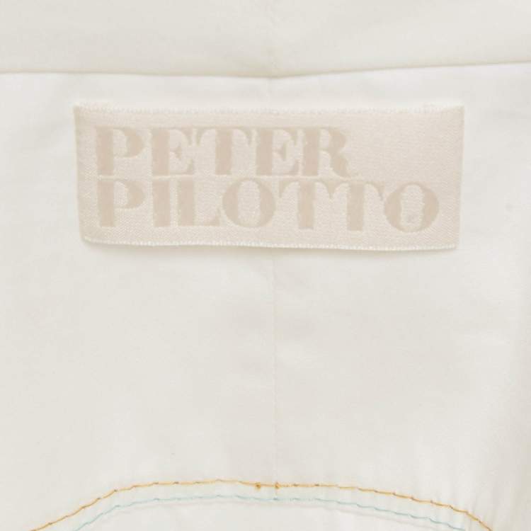 Pre Owned Peter Pilotto White Cotton Asymmetric Blouse M