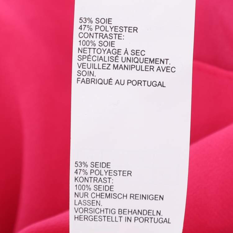 Pre Owned Peter Pilotto Pink Embroidered Crepe Peplum Tops L