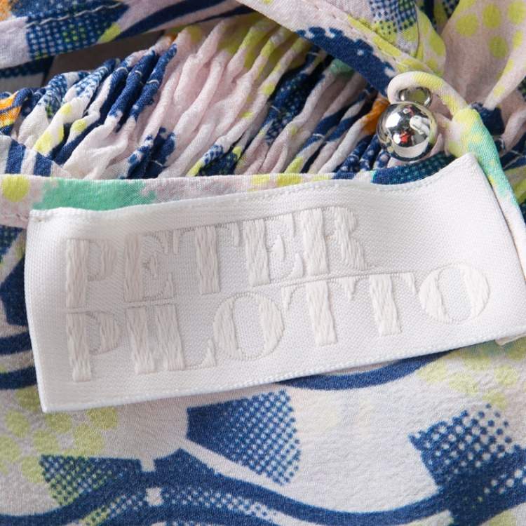 Pre Owned Peter Pilotto Multicolor Abstract Print Washed Silk Kali Dress M