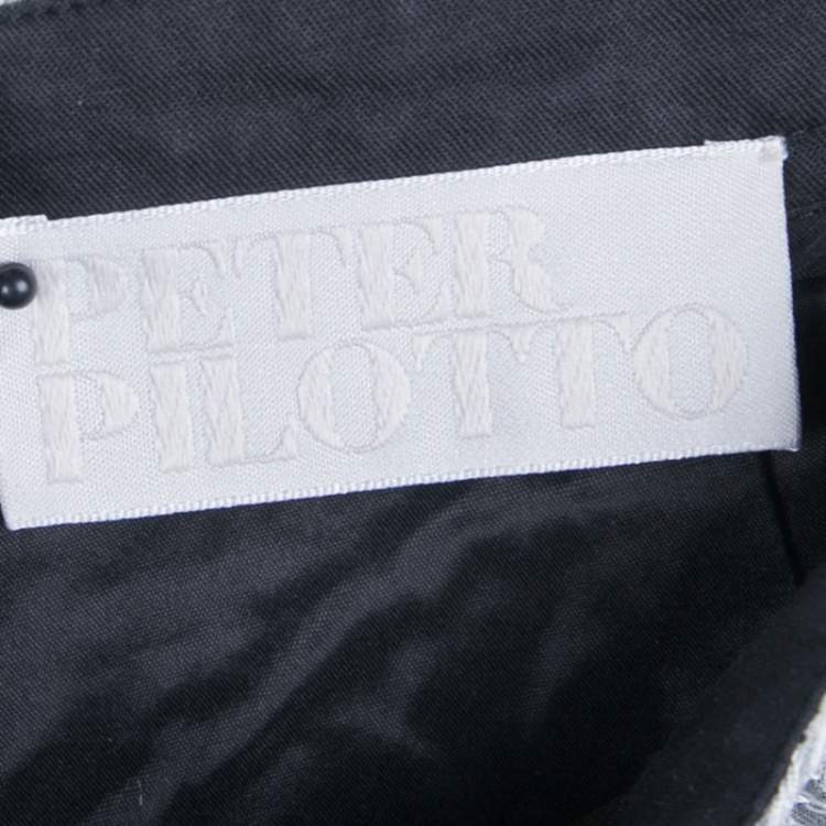 Pre Owned Peter Pilotto White Tabitha Cutout Ikebena Flower Embroidered Silk Organza Pants M