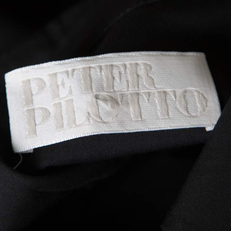 Pre Owned Peter Pilotto Black Embroidered Embellished Cotton Sleeveless Blouse L 