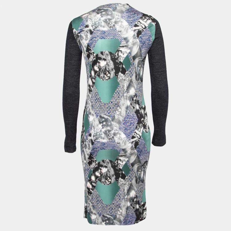 Pre Owned Peter Pilotto Multicolor Abstract Arrow Print Silk Jersey Long Sleeve Dress S