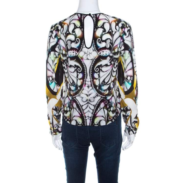 Pre Owned Peter Pilotto Multicolor Paisley Print Silk Long Sleeve Blouse S
