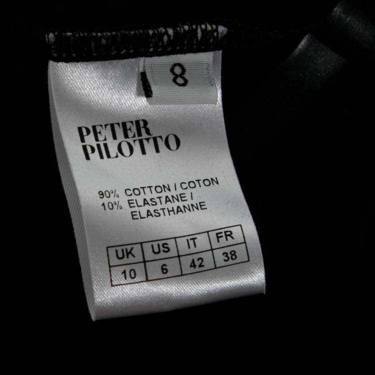 Pre Owned Peter Pilotto Black Cotton Pixel Moon Print Sleeveless Top M 