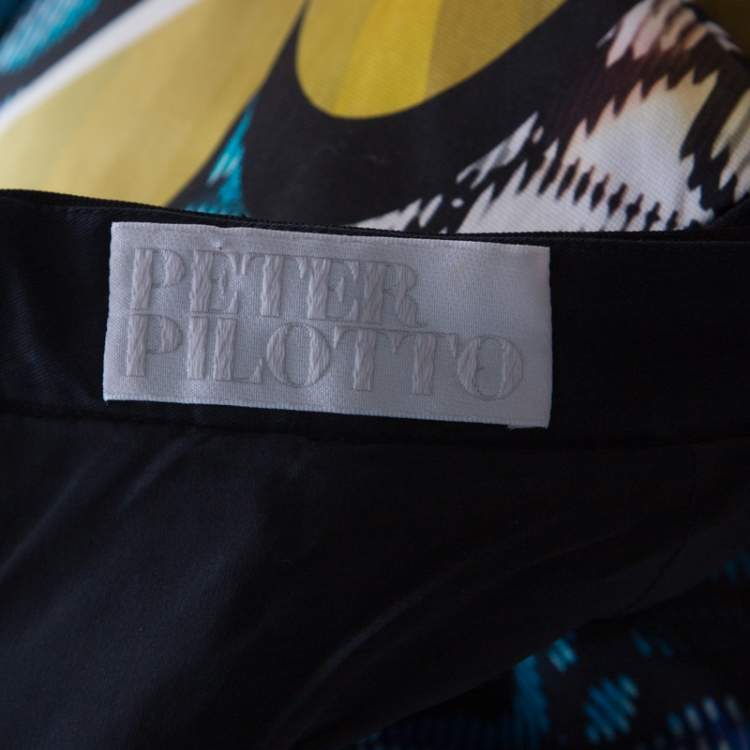 Pre Owned Peter Pilotto Multicolor Printed Silk Satin Anita Skirt S 