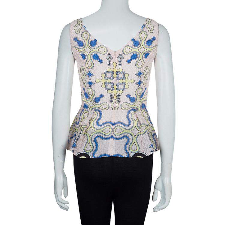 Pre Owned Peter Pilotto Multicolor Print Sleeveless Top S