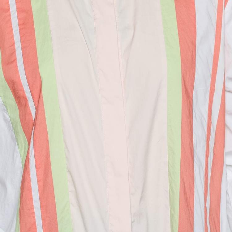 Pre Owned Peter Pilotto Multicolor Striped Cotton Cutout Sleeve Detail Shirt S