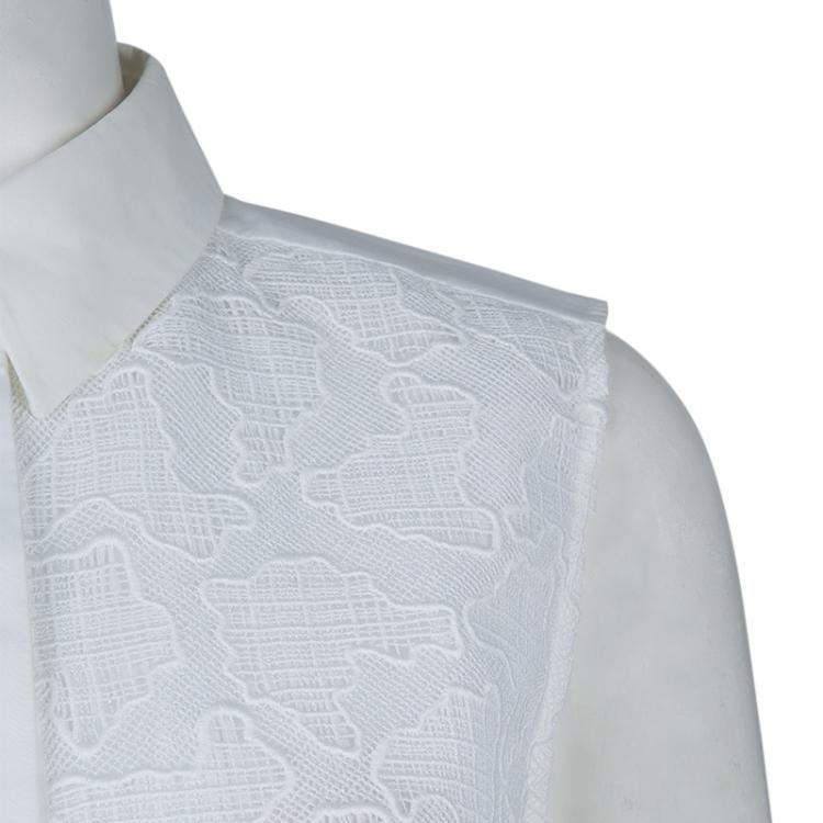 Pre Owned Peter Pilotto White Lace Detail Sleeveless Eero Blouse S