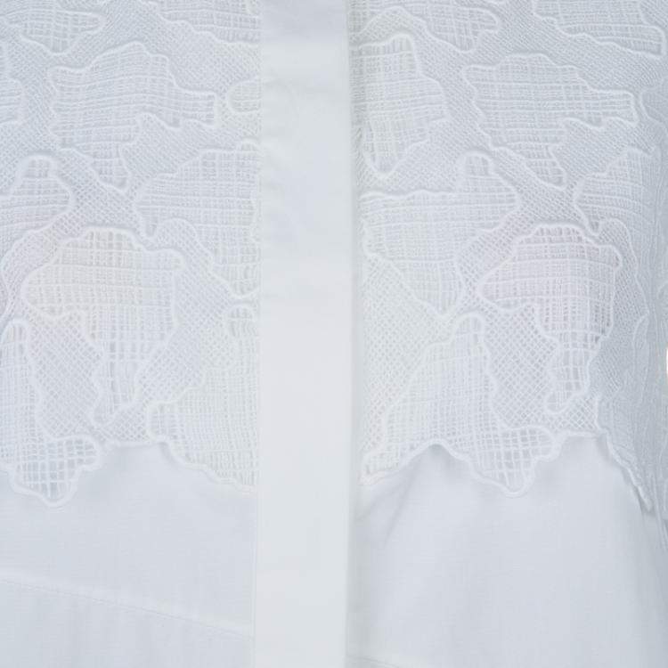 Pre Owned Peter Pilotto White Lace Detail Sleeveless Eero Blouse S