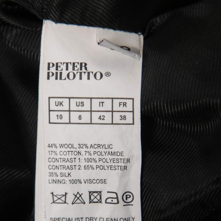 Pre Owned Peter Pilotto Black Panelled Tweed Jacket M