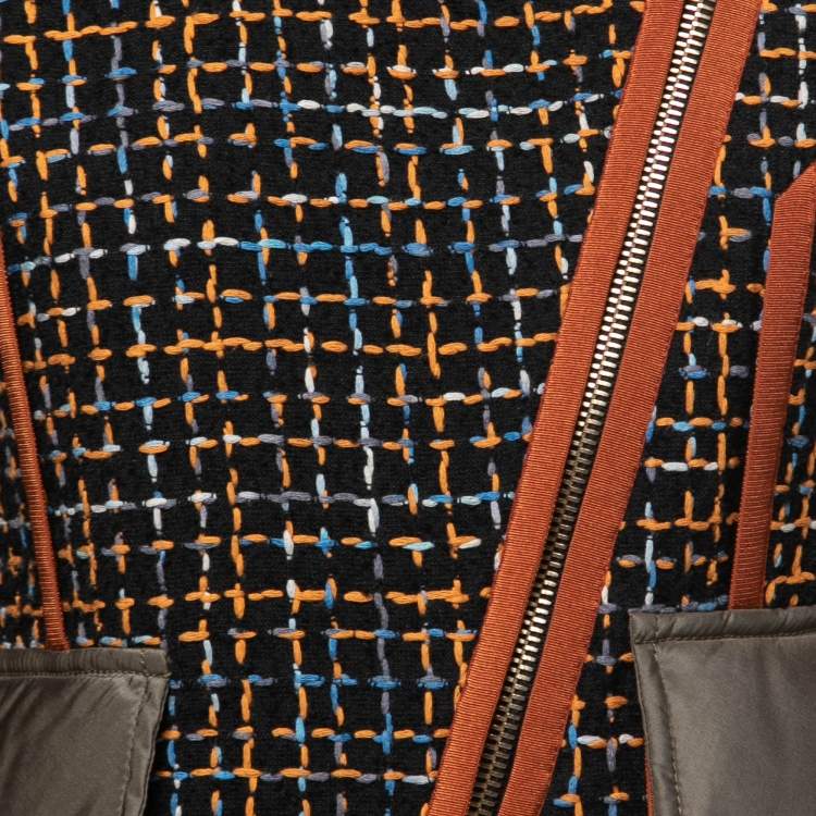 Pre Owned Peter Pilotto Black Panelled Tweed Jacket M