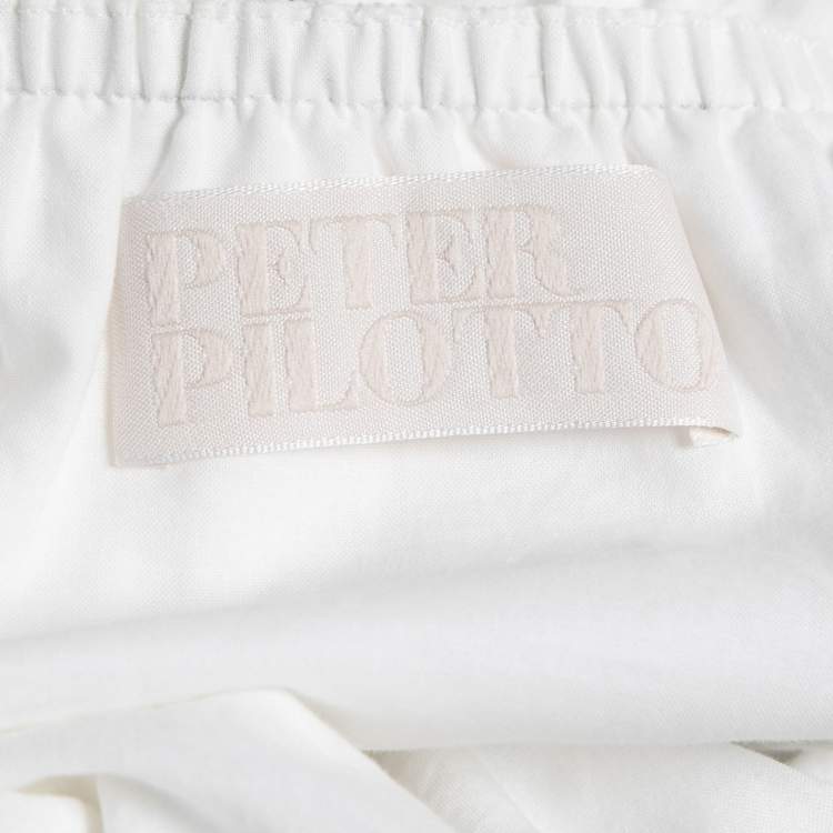 مملوكة مسبقًا Peter Pilotto White Cotton Contrast Lace Off-Shoulder Mini Dress M
