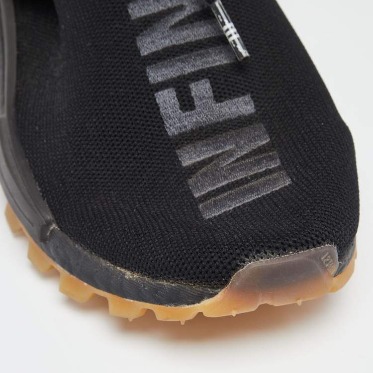 Pre Owned Adidas Black Knit Fabric NMD Pharrell Sneakers Size 39.5