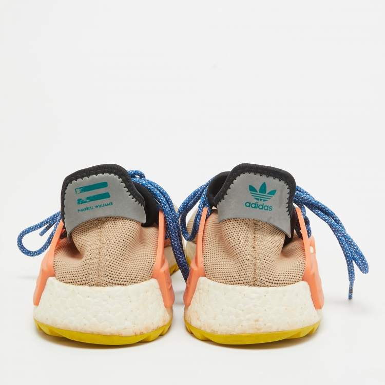 Pre Owned Pharrell Williams Beige Knit Fabric NMD Sneakers Size 38.5