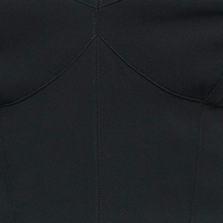 Pre Owned Philip Stein Black Rhinestone Embellished Crepe Bustier Top S