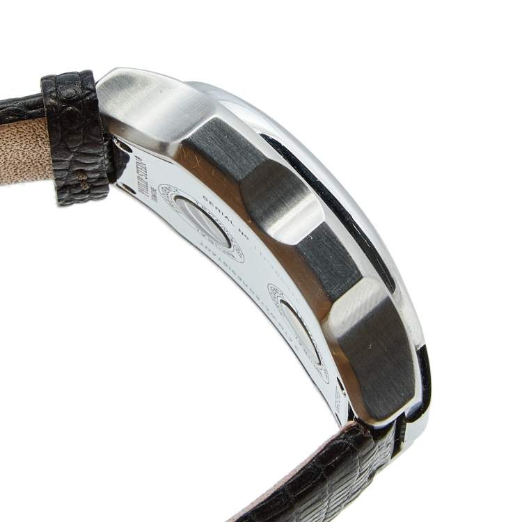 Pre Owned Philip Stein White Stainless Steel Leather Teslar Women's Wristwatch 27 mm