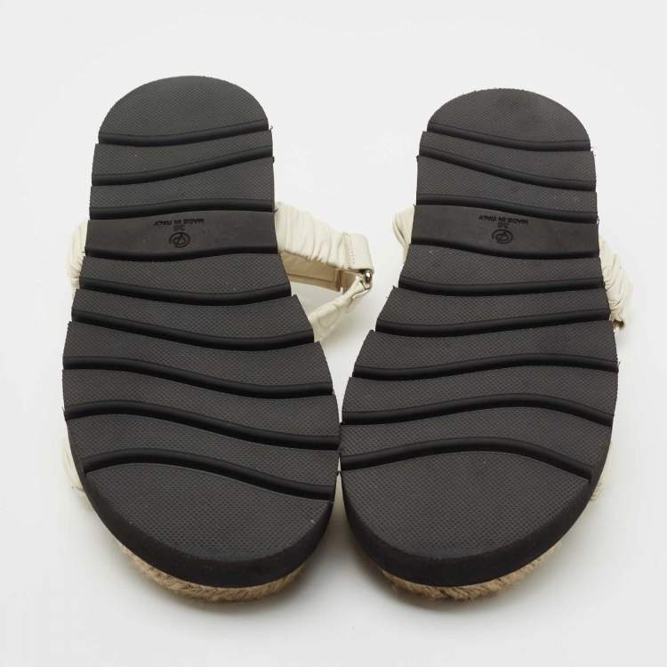 Pre Owned 3.1 Philip Lim White Croc Embossed and Leather Espadrille Sandals Size 36