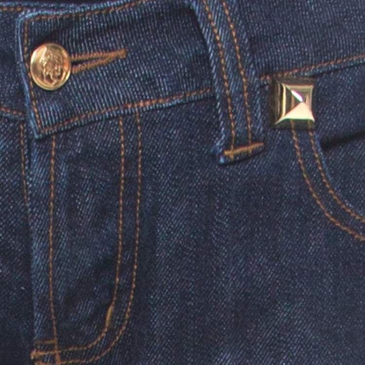 Pre Owned Philipp Plein Limited Edition Indigo Denim Rockstud Embellished Fitted Jeans M 