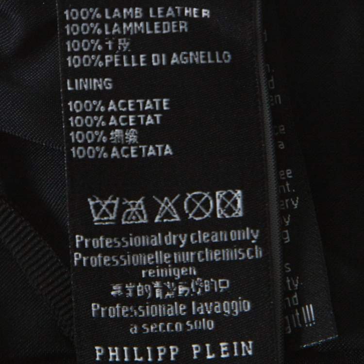Pre Owned Philipp Plein Neon Pink Lamb Skin Mini Skirt M