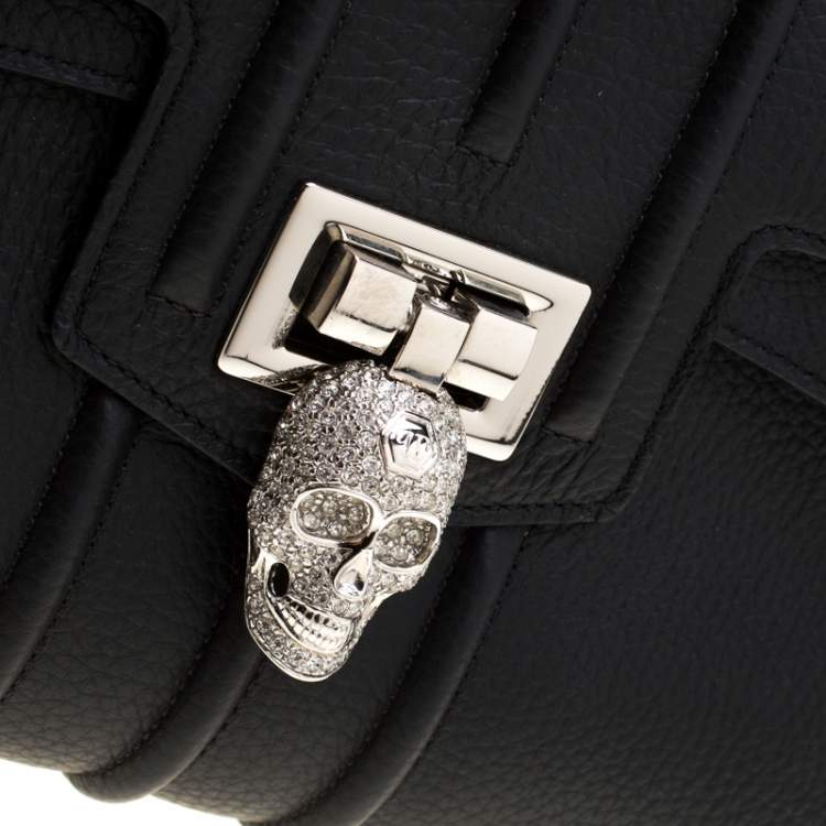 Pre Owned Philipp Plein Black Leather Hannah Shoulder Bag