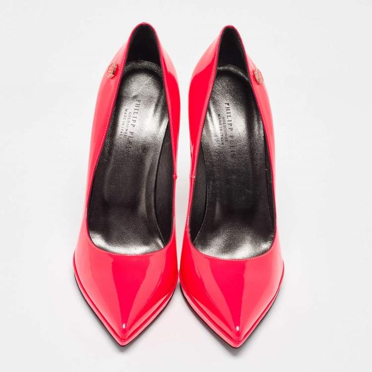 Pre Owned Philipp Plein Rose Pink Patent Leather Pointed Toe Pumps Size 40
